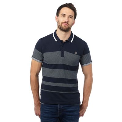 Big and tall navy spotted polo shirt